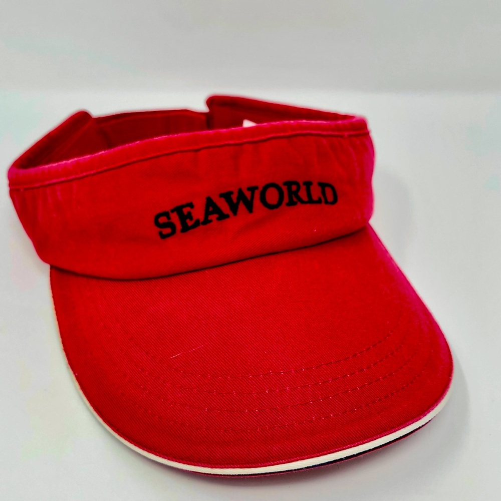 Unisex Sea World Amusement Park Red Sun Visor